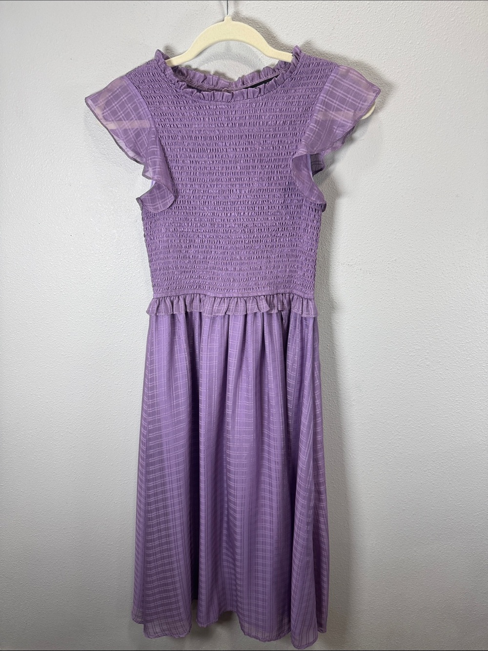 Sugarlips‎ Lavender Smocked Flutter Sleeve Dress